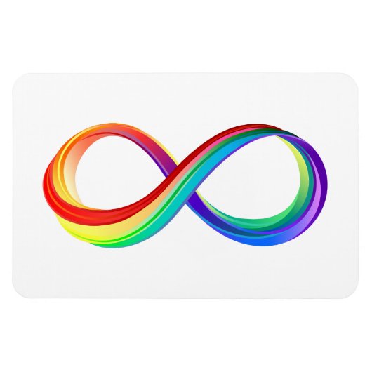 Layered Rainbow Infinity Symbol Magnet (Horizontal)