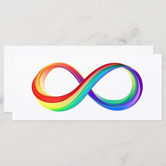 Layered Rainbow Infinity Symbol Menükarte (Vorne/Hinten)