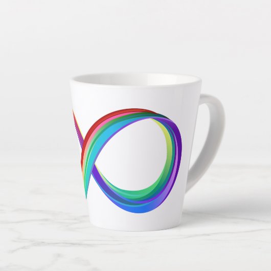 Layered Rainbow Infinity Symbol Milchtasse (Rechte Ecke)