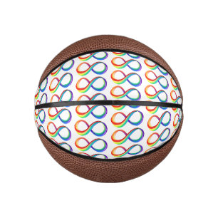 Layered Rainbow Infinity Symbol Mini Basketball