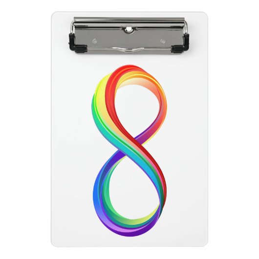Layered Rainbow Infinity Symbol Mini Klemmbrett (Vorderseite)