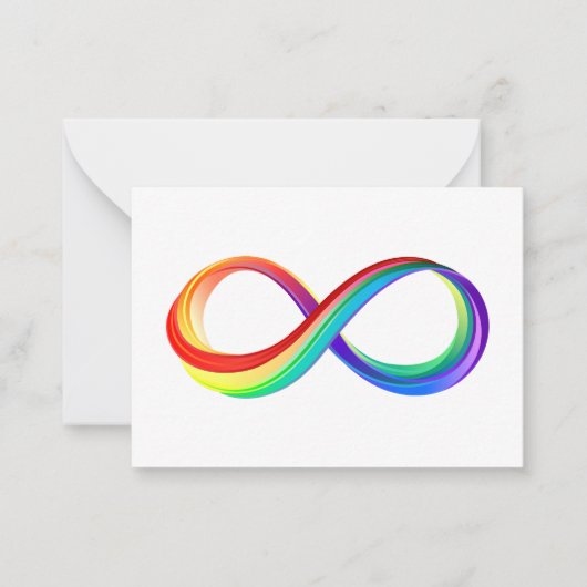 Layered Rainbow Infinity Symbol Mitteilungskarte (Vorderseite)
