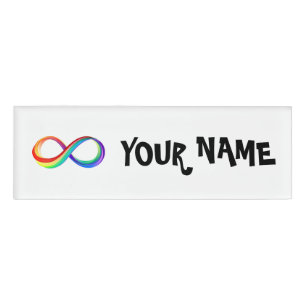 Layered Rainbow Infinity Symbol Namenschild