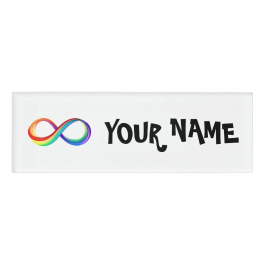 Layered Rainbow Infinity Symbol Namenschild (Vorderseite)