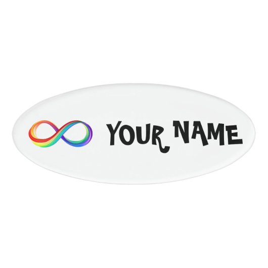 Layered Rainbow Infinity Symbol Namenschild (Vorderseite)