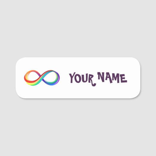 Layered Rainbow Infinity Symbol Namensschild (Vorderseite)