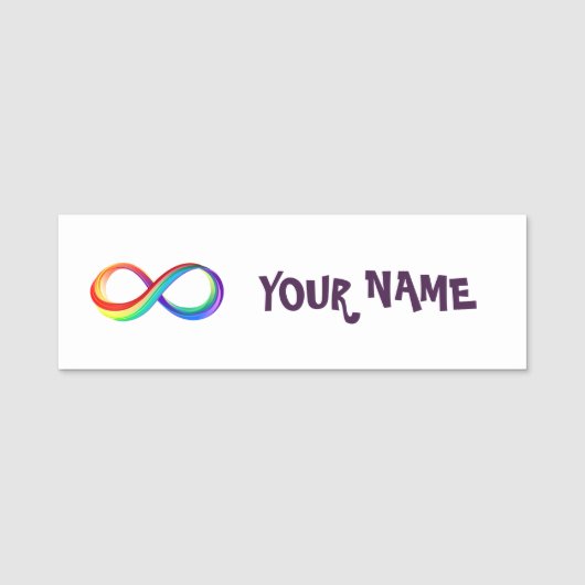 Layered Rainbow Infinity Symbol Namensschild (Vorderseite)