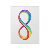 Layered Rainbow Infinity Symbol Notizblock (Rotiert)