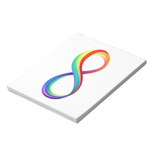 Layered Rainbow Infinity Symbol Notizblock (Rotiert)