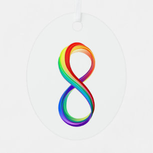 Layered Rainbow Infinity Symbol Ornament Aus Metall