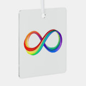 Layered Rainbow Infinity Symbol Ornament Aus Metall (Vorderseite Rechts)