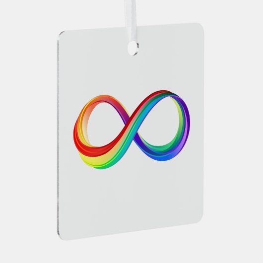 Layered Rainbow Infinity Symbol Ornament Aus Metall (Vorderseite Rechts)