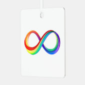 Layered Rainbow Infinity Symbol Ornament Aus Metall (Vorderseite links)