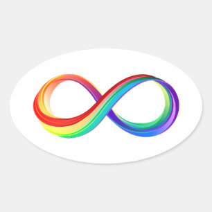 Layered Rainbow Infinity Symbol Ovaler Aufkleber