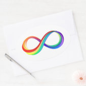 Layered Rainbow Infinity Symbol Ovaler Aufkleber (Umschlag)