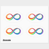 Layered Rainbow Infinity Symbol Ovaler Aufkleber (Blatt)