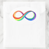 Layered Rainbow Infinity Symbol Ovaler Aufkleber (Tasche)