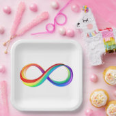 Layered Rainbow Infinity Symbol Pappteller (Party)