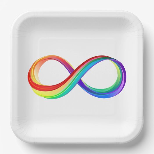 Layered Rainbow Infinity Symbol Pappteller (Vorderseite)