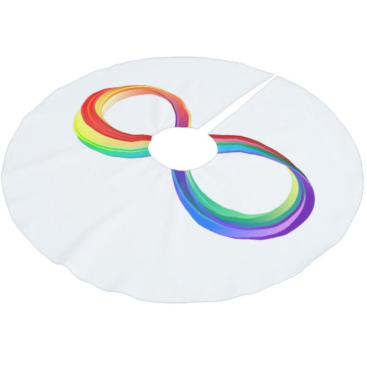 Layered Rainbow Infinity Symbol Polyester Weihnachtsbaumdecke (Schrägansicht)