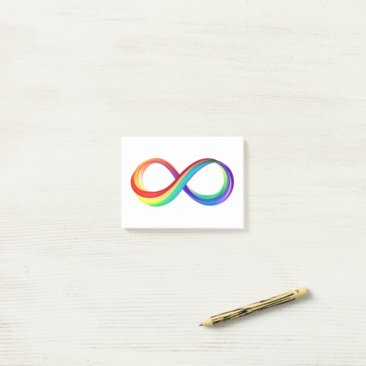 Layered Rainbow Infinity Symbol Post-it Klebezettel (Auf Schreibtisch)