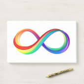 Layered Rainbow Infinity Symbol Post-it Klebezettel (Auf Schreibtisch)