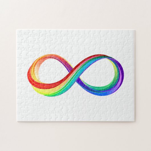 Layered Rainbow Infinity Symbol Puzzle (Horizontal)