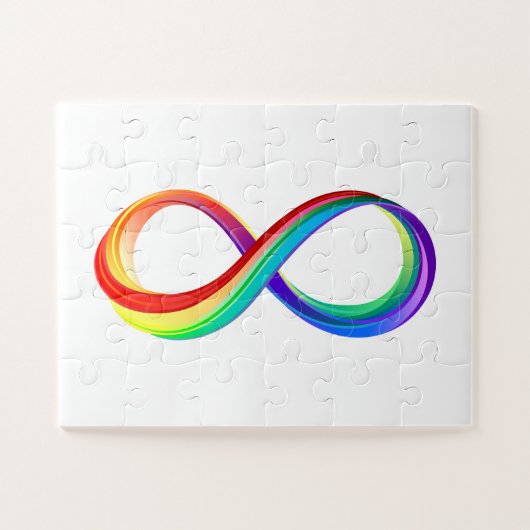 Layered Rainbow Infinity Symbol Puzzle (Horizontal)