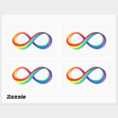 Layered Rainbow Infinity Symbol Rechteckiger Aufkleber (Blatt)