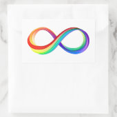 Layered Rainbow Infinity Symbol Rechteckiger Aufkleber (Tasche)