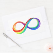 Layered Rainbow Infinity Symbol Rechteckiger Aufkleber (Umschlag)