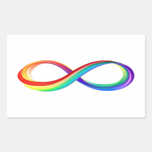Layered Rainbow Infinity Symbol Rechteckiger Aufkleber