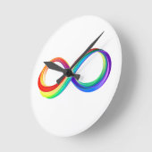 Layered Rainbow Infinity Symbol Runde Wanduhr (Winkel)