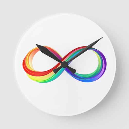Layered Rainbow Infinity Symbol Runde Wanduhr (Vorderseite)
