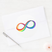 Layered Rainbow Infinity Symbol Runder Aufkleber (Umschlag)