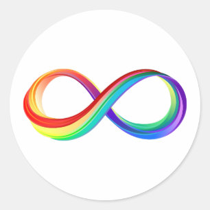 Layered Rainbow Infinity Symbol Runder Aufkleber