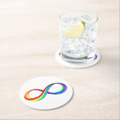 Layered Rainbow Infinity Symbol Runder Pappuntersetzer (Vor Ort)