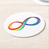 Layered Rainbow Infinity Symbol Runder Pappuntersetzer (Angewinkelt)