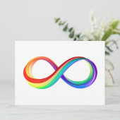 Layered Rainbow Infinity Symbol Save The Date (Stehend Vorderseite)