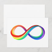 Layered Rainbow Infinity Symbol Save The Date (Vorne/Hinten)