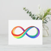 Layered Rainbow Infinity Symbol Save The Date (Stehend Vorderseite)