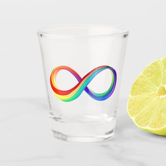 Layered Rainbow Infinity Symbol Schnapsglas (Vorderseite)