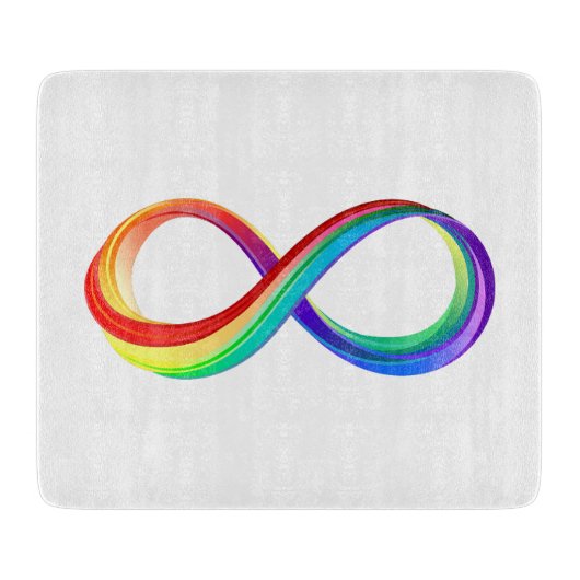 Layered Rainbow Infinity Symbol Schneidebrett (Vorderseite)