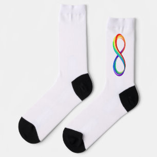 Layered Rainbow Infinity Symbol Socken