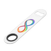 Layered Rainbow Infinity Symbol Speed Flaschenöffner (Vorderseite Schrägansicht)