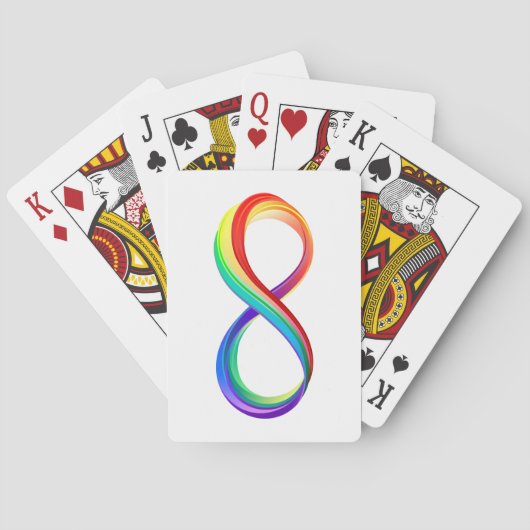 Layered Rainbow Infinity Symbol Spielkarten (Rückseite)