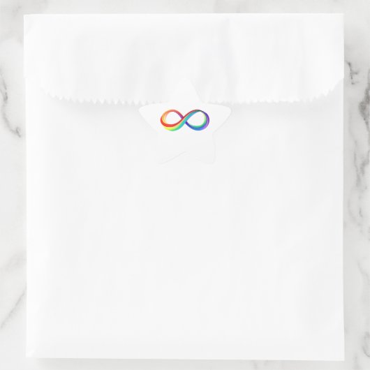 Layered Rainbow Infinity Symbol Stern-Aufkleber (Tasche)