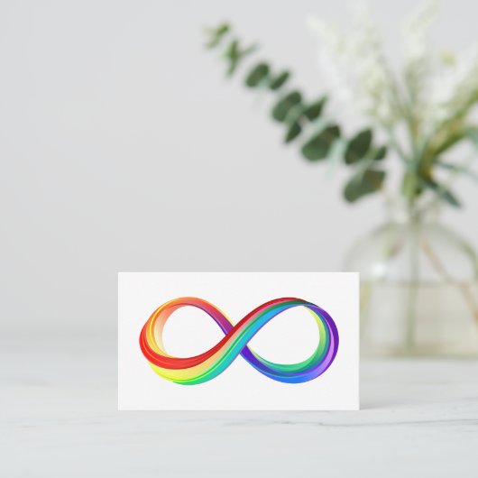 Layered Rainbow Infinity Symbol Telefonnummerkarte (Stehend Vorderseite)