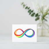 Layered Rainbow Infinity Symbol Telefonnummerkarte (Stehend Vorderseite)