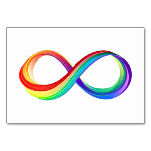 Layered Rainbow Infinity Symbol Tischnummer